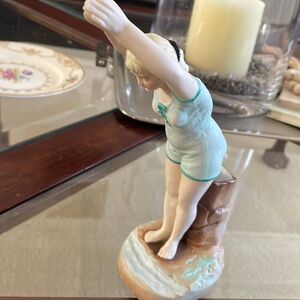 Antique German Bathing beauty all bisque vase